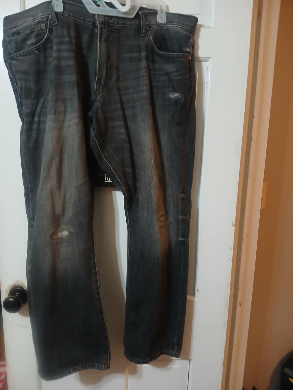Polo by Ralph Lauren Men's Bootcut Jeans in Faded Black Wash
